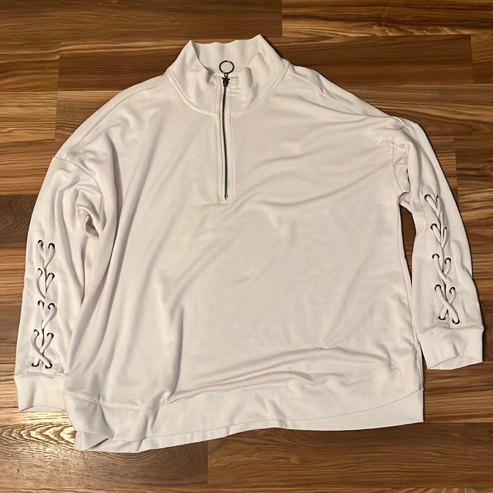 The Sweatshirt Project White Quarter Zip